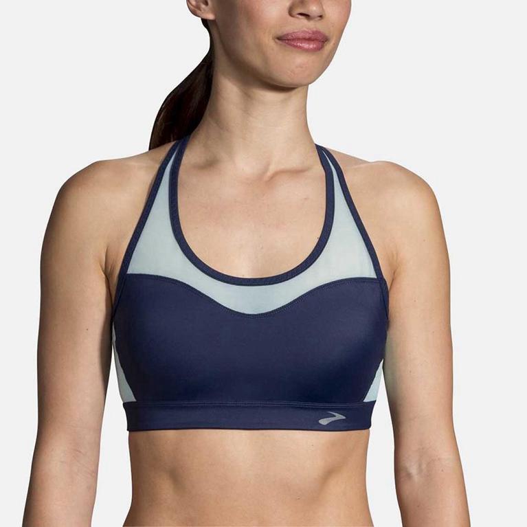 Brooks Women's FastForward Crossback Running Bra - Blue (VJQK41058)